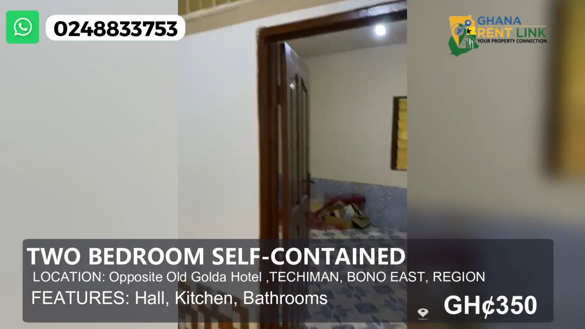 2 Bedroom Self-Contained House with Hall, Dining, Kitchen