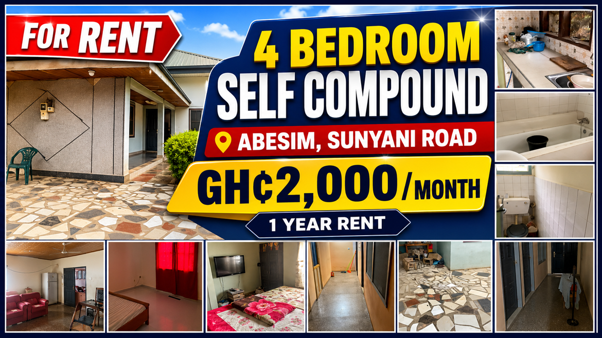 4-Bedroom Self-Compound House for Rent at Abesim, Sunyani