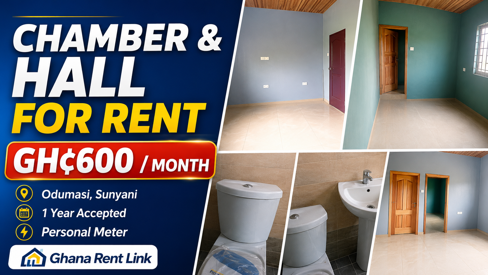 Chamber and Hall for Rent at Odumasi, Sunyani
