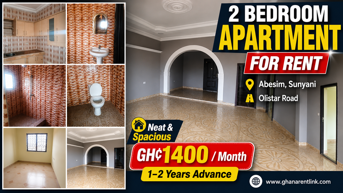2-Bedroom Apartment for Rent at Olistar Road, Abesim – Sunyani