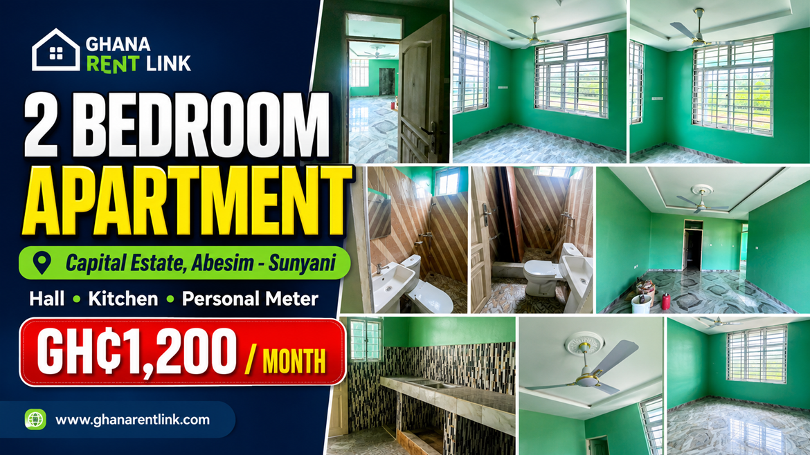 Two-Bedroom Apartment for Rent at Capital Estate, Abesim – GH¢1,200 Monthly