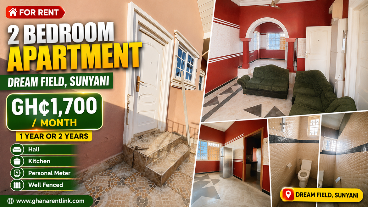2-Bedroom Apartment for Rent at Dream Field, Sunyani