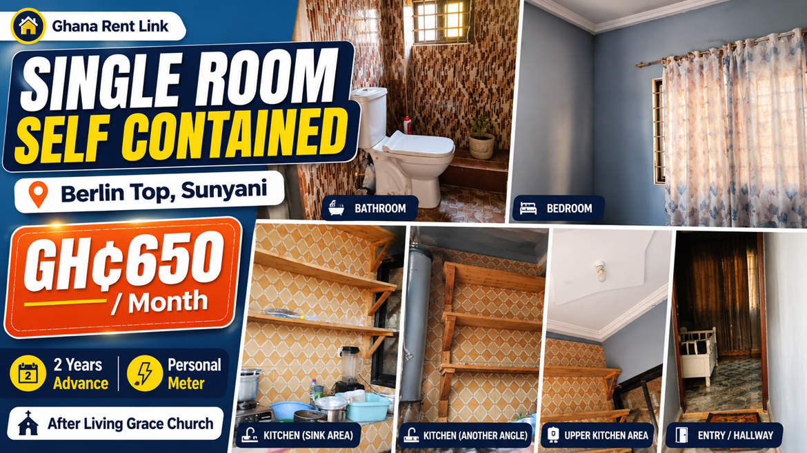 Single Room Self-Contained for Rent at Berlin Top, Sunyani
