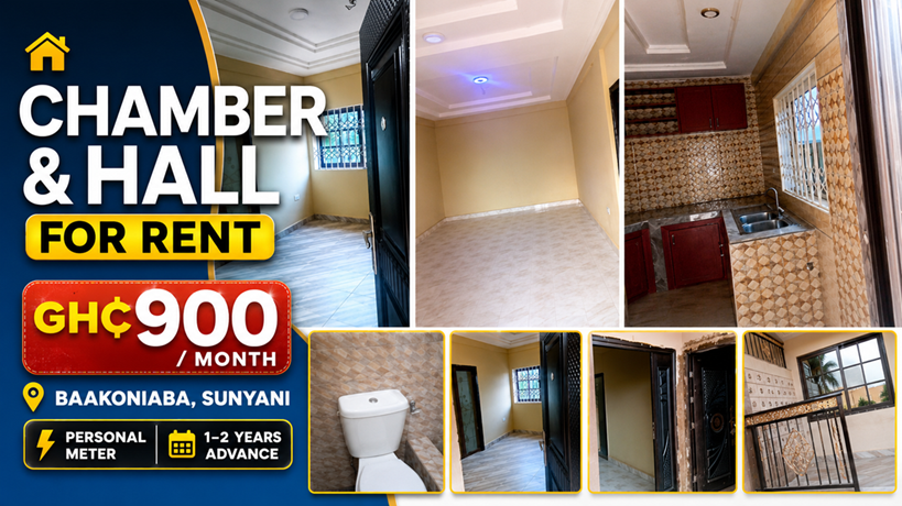 Chamber and Hall Apartment for Rent at Baakoniaba, Sunyani
