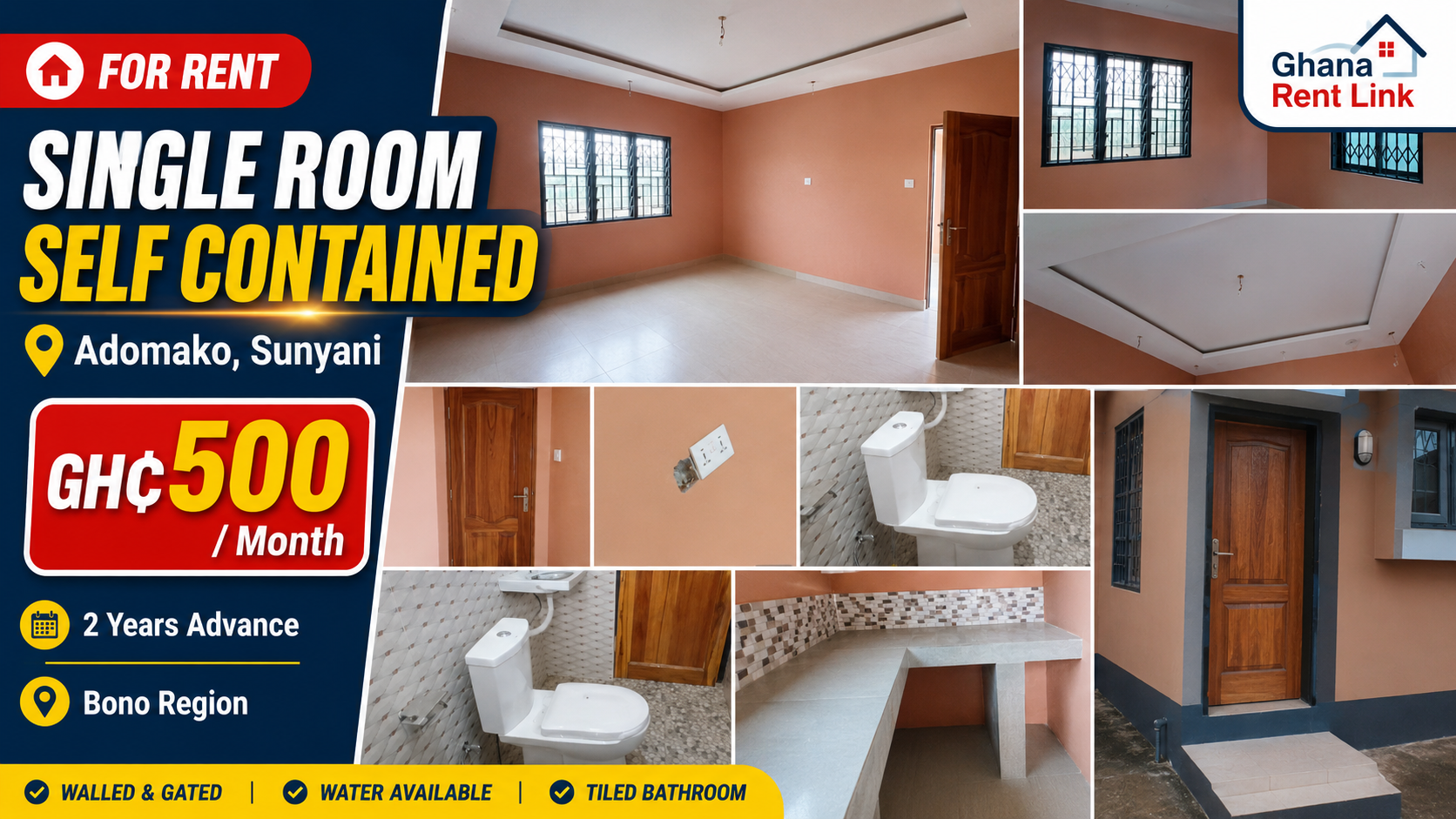Single Room Self-Contained for Rent at Adomako, Sunyani