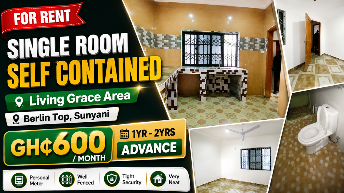 Single Room Self-Contained for Rent at Berlin Top, Sunyani