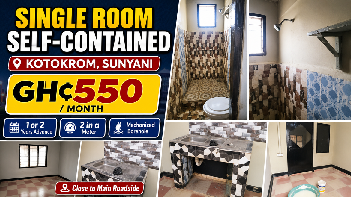 Single Room Self-Contained for Rent at Kotokrom, Sunyani