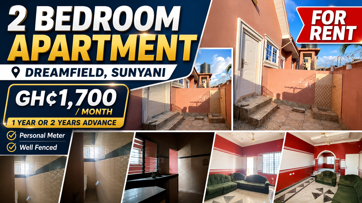 2-Bedroom Apartment for Rent at Dreamfield, Sunyani