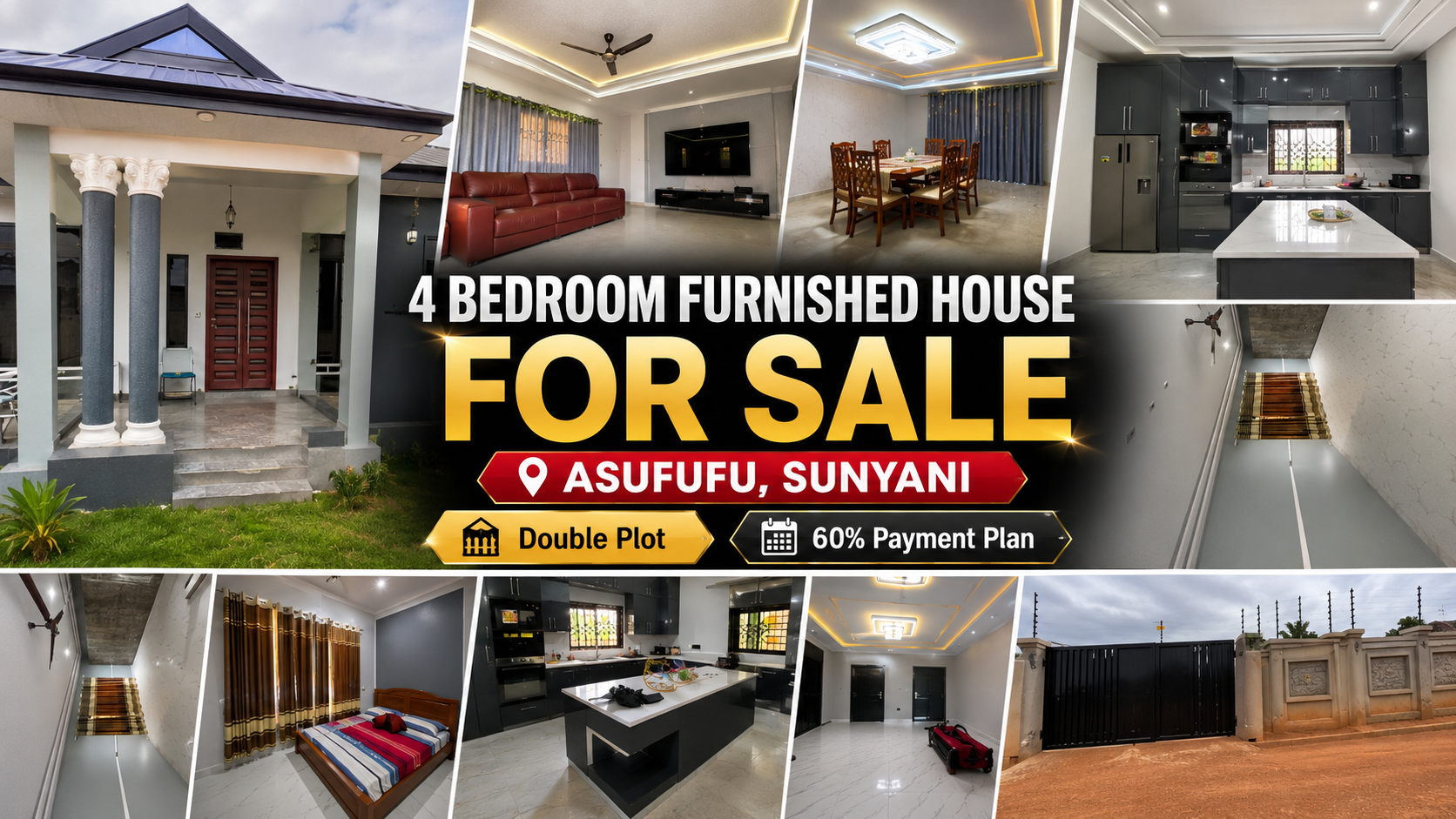 Furnished 4-Bedroom House for Sale at Asufufu, Sunyani