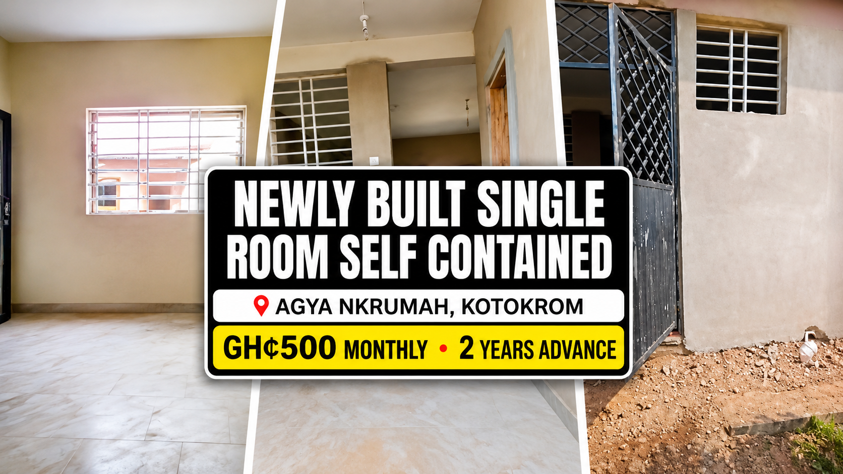 Newly Built Single Room Self-Contained for Rent at Agya Nkrumah, Kotokrom
