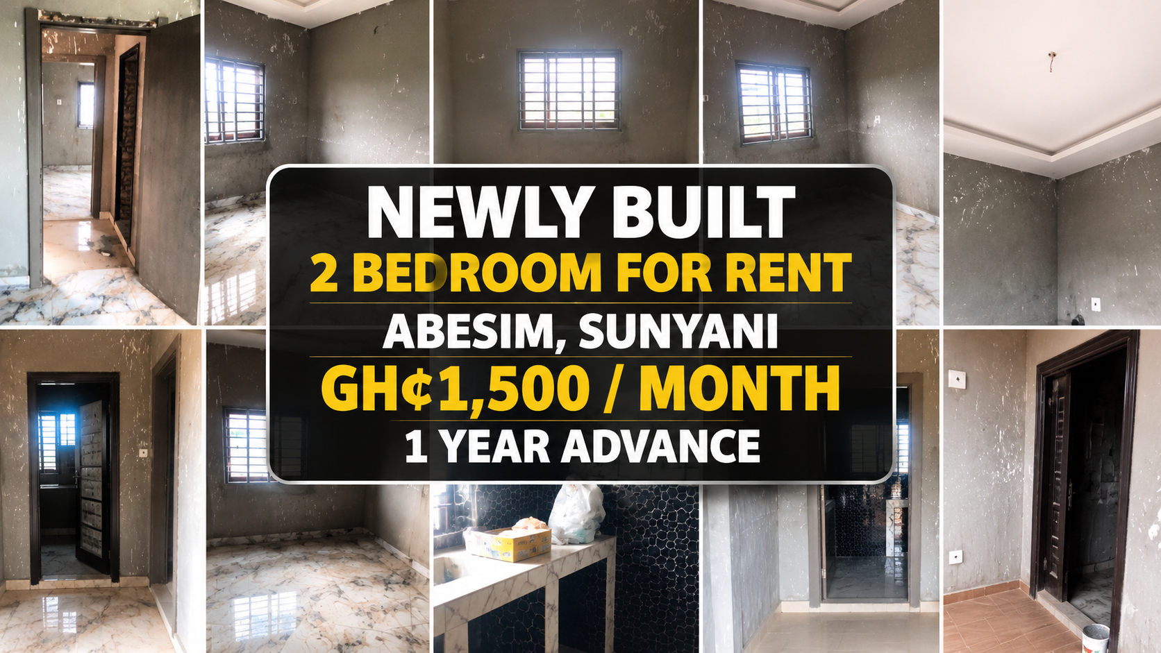 Newly Built 2-Bedroom Apartment for Rent at Abesim, Sunyani