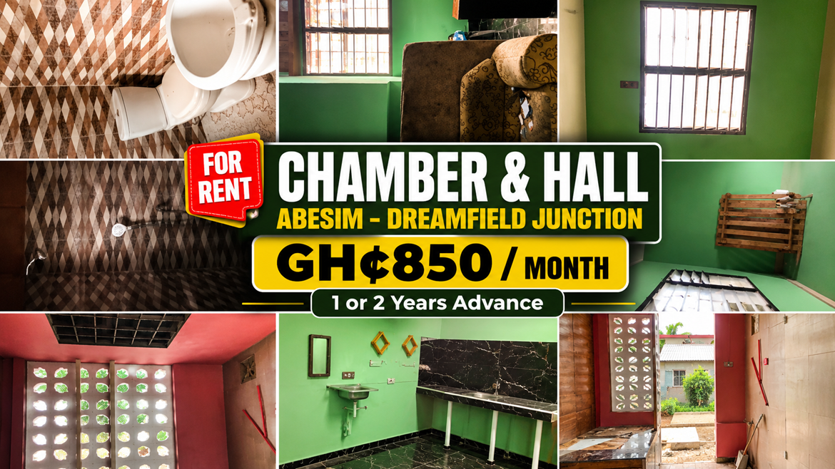 Chamber and Hall for Rent at Dreamfield Junction, Abesim