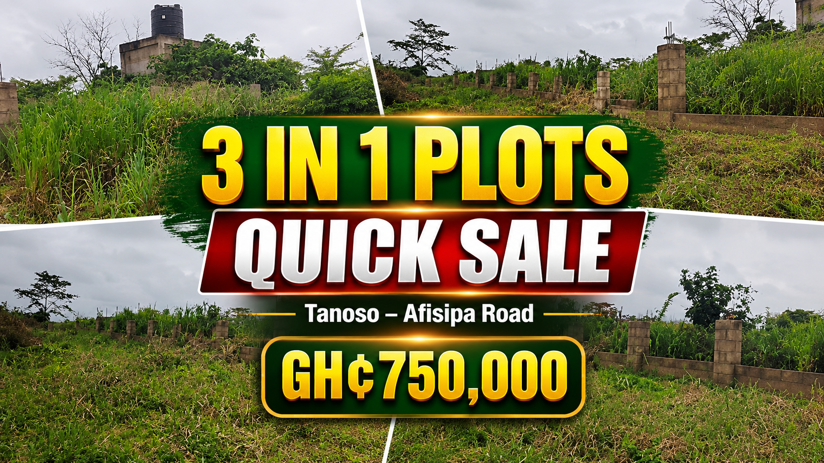 3-in-1 Plots for Quick Sale at Tanoso–Afisipa Road