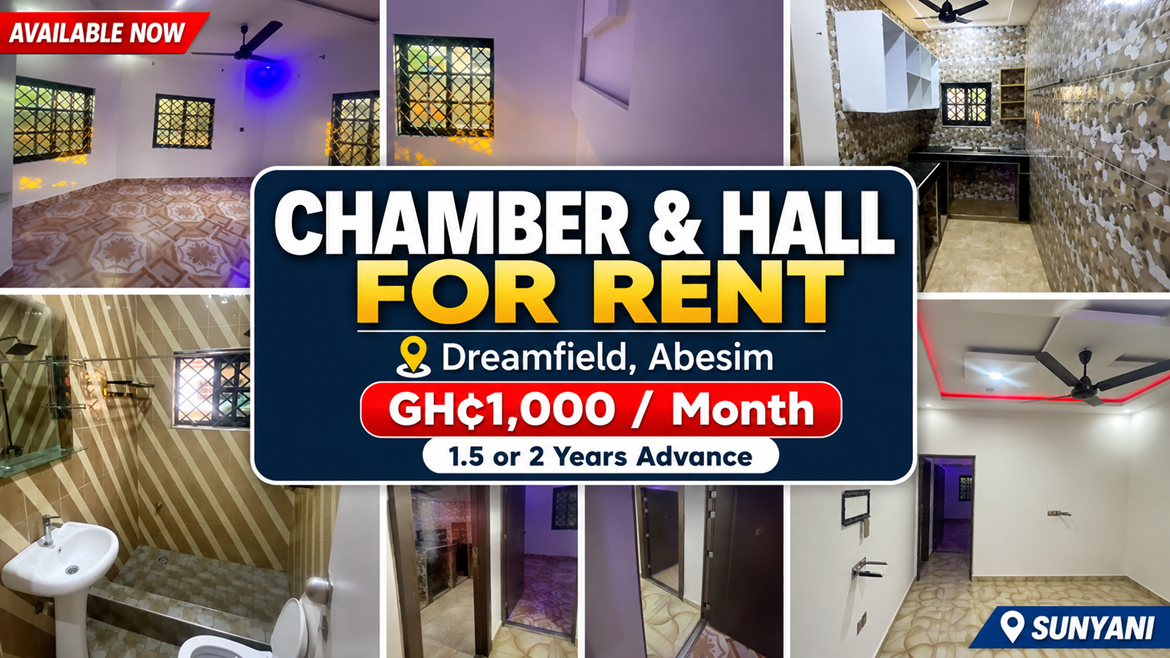 Chamber and Hall for Rent at Dreamfield, Abesim