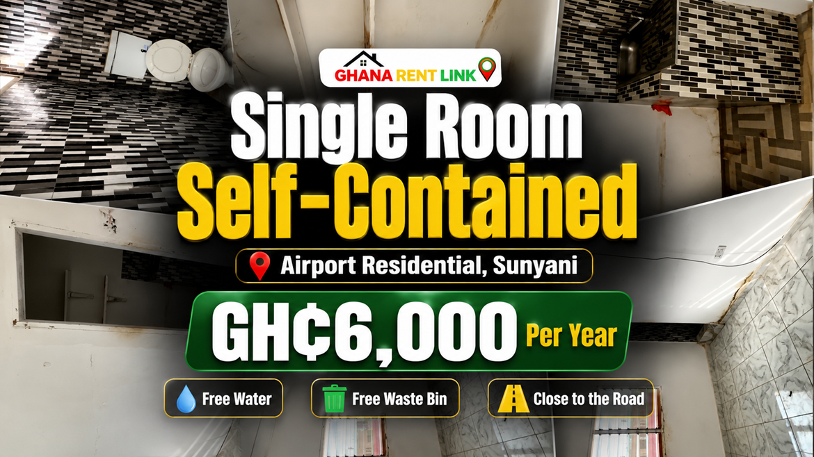 Single Room Self-Contained for Rent at Airport Residential Area, Sunyani