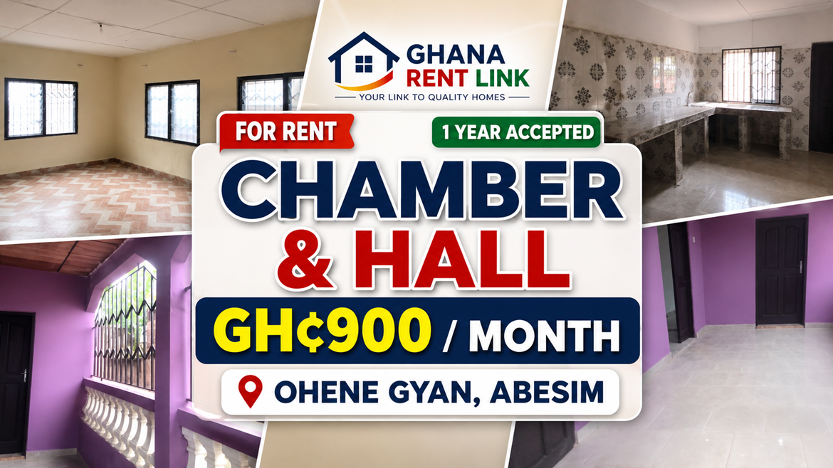 Chamber and Hall for Rent at Ohene Gyan, Abesim