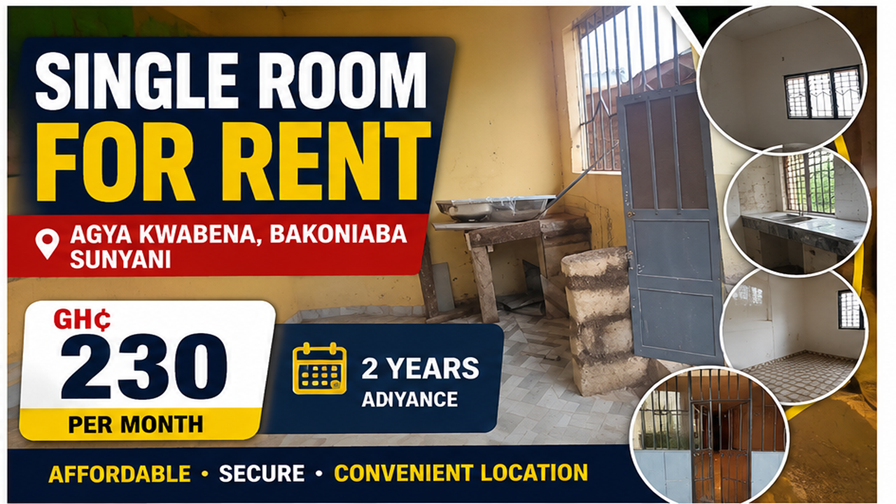 Single Room for Rent at Agya Kwabena, Bakoniaba, Sunyani in Agya Kwabena, Bakoniaba, Sunyani, Bono Region, Ghana