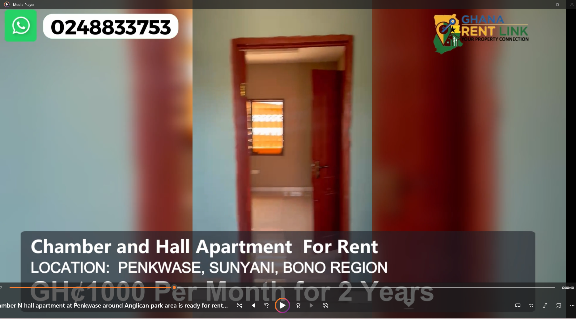 Chamber & Hall Apartment for Rent in Penkwase