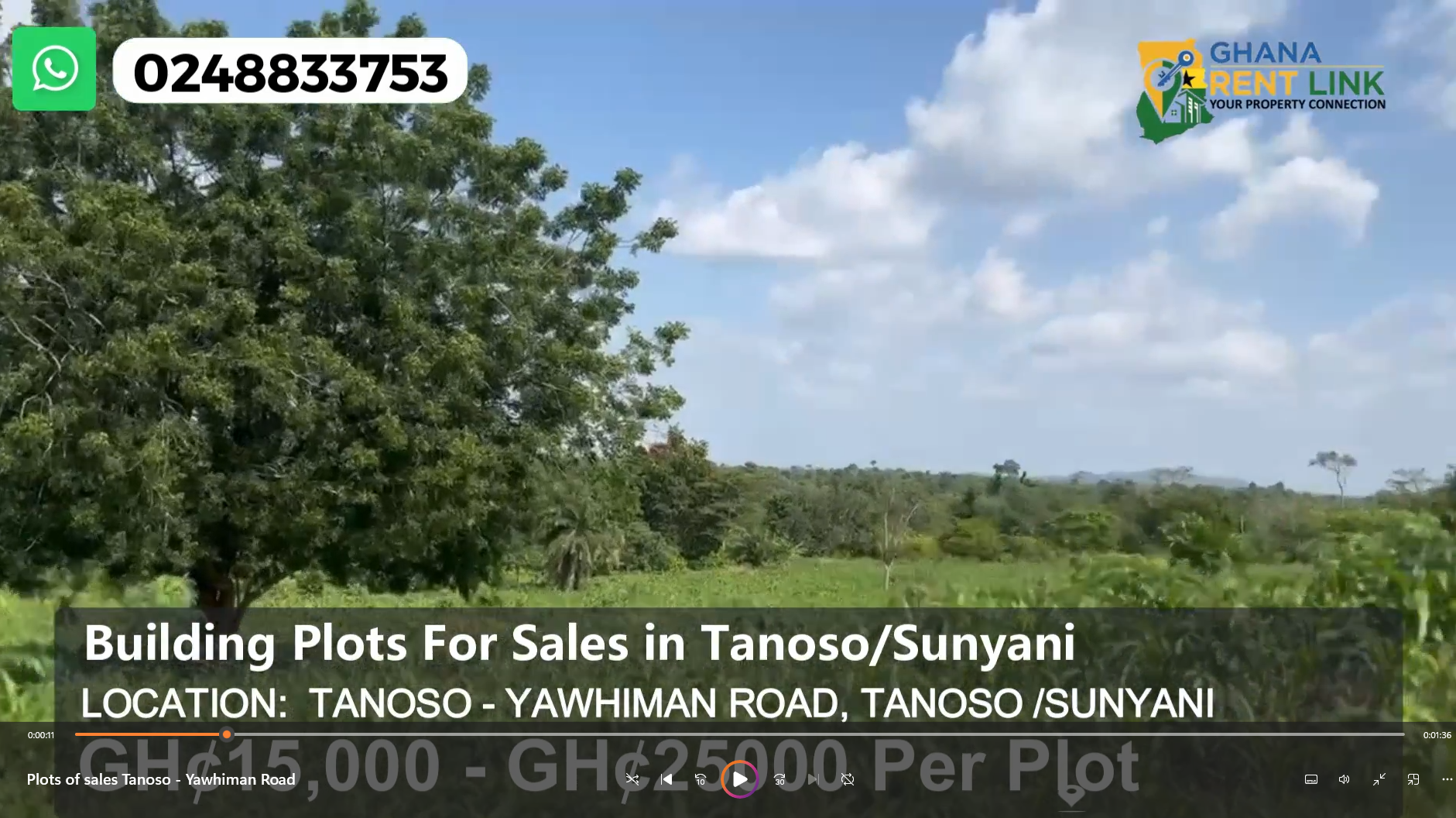 Affordable Land for Sale in Sunyani (Tanoso – Yawhiman Road)