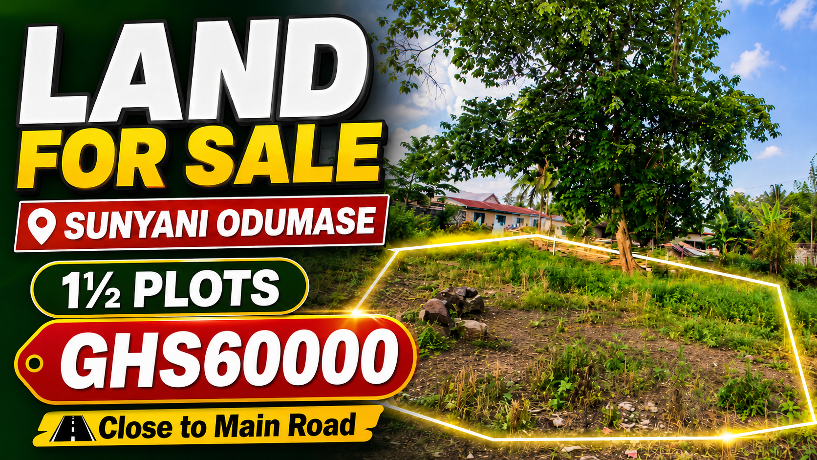1½ Plots of Land for Sale at Sunyani-Odumase